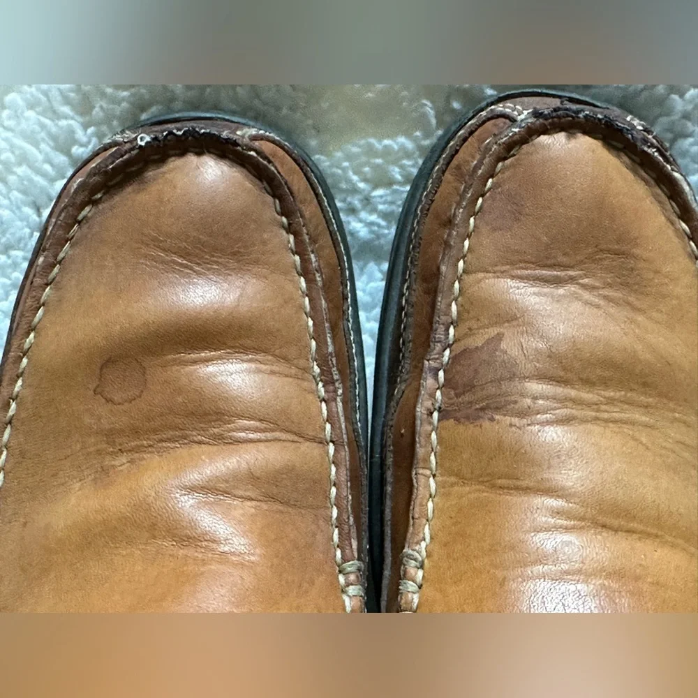 Cole Haan Tucker Venetian Light Brown & Dark Brown Loafers Men's 10M - Flawed